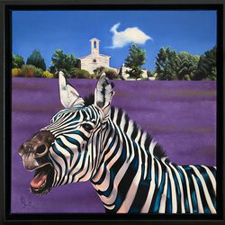 Ein Zebra im Lavendelfeld